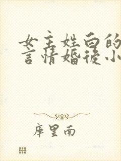 女主姓白的现代言情婚后小说