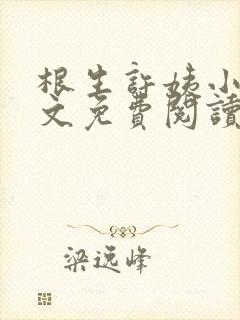 根生许姨小说全文免费阅读最新章节