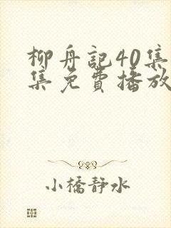 柳舟记40集全集免费播放在线观看封面