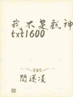 我不是戏神小说txt1600封面