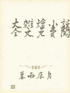 大杂烩小说在线全文免费阅读笔趣阁封面