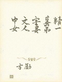 中文字幕精品熟女人妻第一区封面