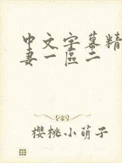 中文字幕精品人妻一区二