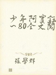 少年阿宾钰慧1～80全文阅读目录