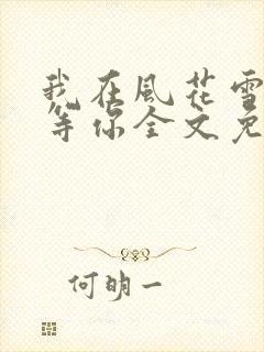 我在风花雪月里等你全文免费阅读