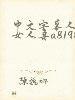 中文字幕人妻熟女人妻a8198v