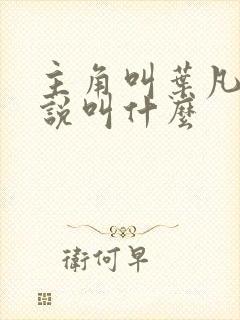 主角叫叶凡的小说叫什么