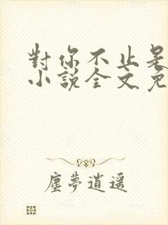 对你不止是喜欢小说全文免费