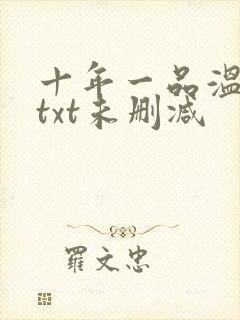 十年一品温如言txt未删减