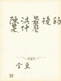 陈洪最后的结局是什么封面