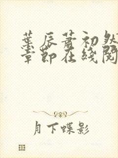 叶辰萧初然最新章节在线阅读