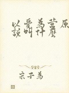 以爱为营原著小说叫什么