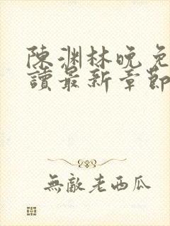 陈渊林晚免费阅读最新章节