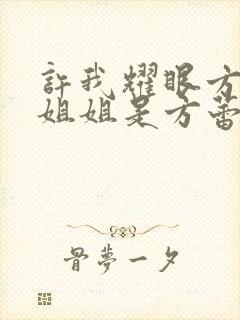 许我耀眼方蕾的姐姐是方蕾杀的吗封面