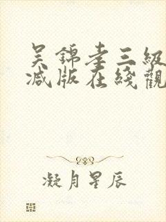 吴锦孝三级无删减版在线观看