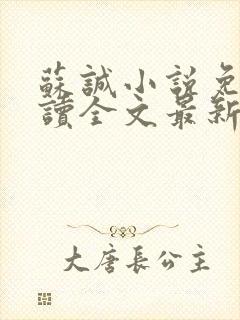 苏诚小说免费阅读全文最新章节