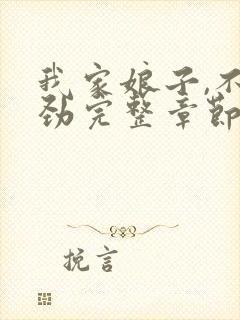 我家娘子,不对劲完整章节下载