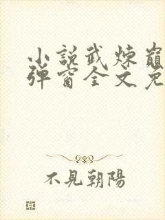 小说武炼巅峰无弹窗全文免费阅读