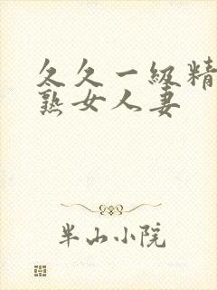 久久一级精品久熟女人妻