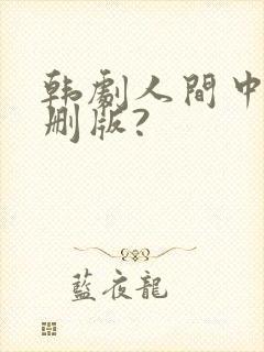 韩剧人间中毒未删版?