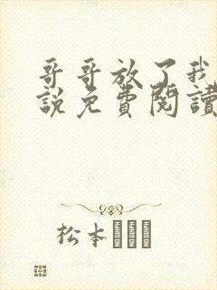 哥哥放了我 小说免费阅读封面