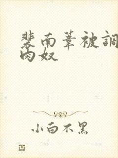 裴南苇被调教成肉奴