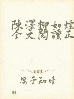 陈泽柳如烟小说全文阅读正版封面