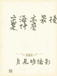 宋海亮最后结局是什么封面