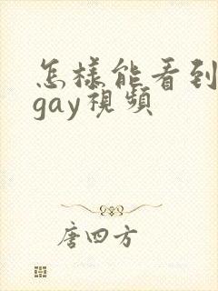 怎样能看到男男gay视频