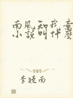 南风知我意原著小说叫什么