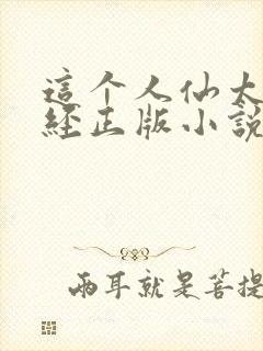 这个人仙太过正经正版小说