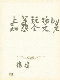 上等玩物by长知怨全文免费阅读笔趣阁