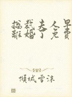 总裁夫人早就想离婚了免费阅读