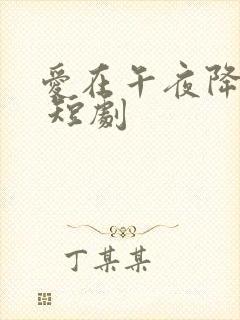 爱在午夜降临前 短剧