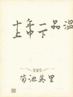 十年一品温如言上中下