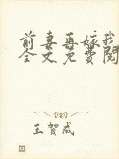 前妻再嫁我一次全文免费阅读封面