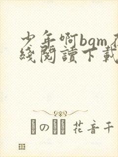 少年啊bgm在线阅读下载免费封面