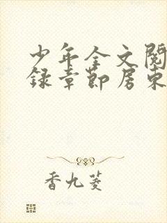 少年全文阅读目录章节房东太太