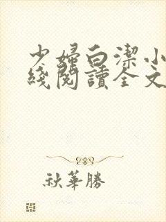 少妇白洁小说在线阅读全文封面