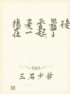 杨麦香最后和谁在一起了封面