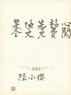 是他先动心小说全文免费阅读