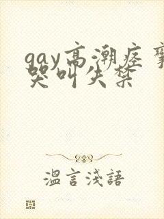 gay高潮痉挛哭叫失禁