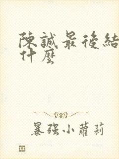 陈诚最后结局是什么