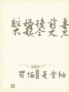 离婚后前妻高攀不起全文免费阅读