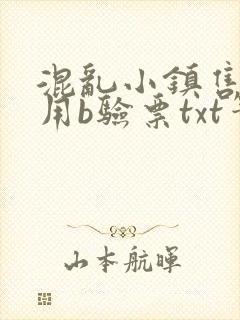 混乱小镇售票员用b验票txt笔趣阁