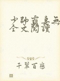 少帅霸妻无删减全文阅读