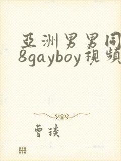 亚洲男男同性18gayboy视频