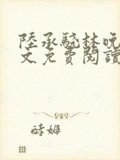 陆承骁林晚星全文免费阅读最新章节封面