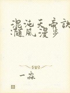 混沌天帝诀作者:随风漫步封面