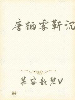 唐栖雾靳沉野
